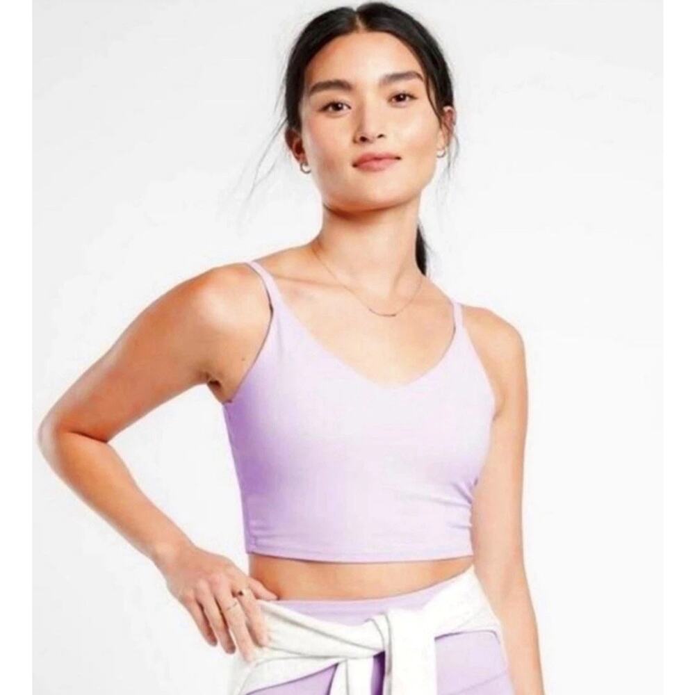Athleta Aurora Crop Tank Lavender Pink Built In Bra Adjustable Straps Size 2X - Picture 4 of 8